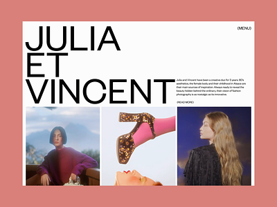 Julia Et Vincent, Page transitions ae after effects animation art art direction concept design editorial hover magazine motion motion design page layout photography site typography ui ux video website