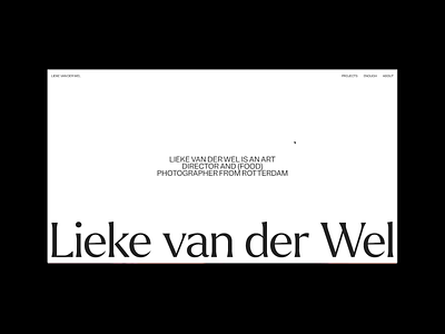 Lieke van der Wel art art direction branding design digital editorial folio logo photographer photography photos portfolio site type typography website