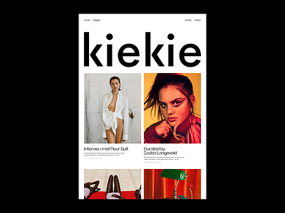 Kiekie, Home art art direction design editorial home homepage magazine photography tabloid typography ui ux website