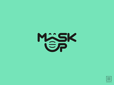 Mask Up animation brand coronavirus covid 19 illustrator logo mask medical logo wear a mask