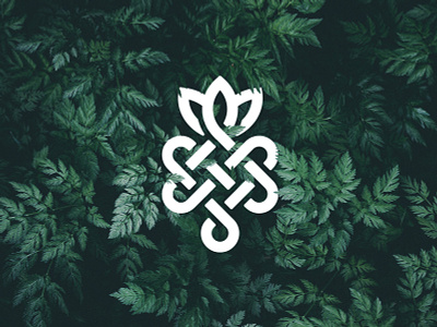 KARMR brand branding endless knot illustrator karma leaves logo nature organic