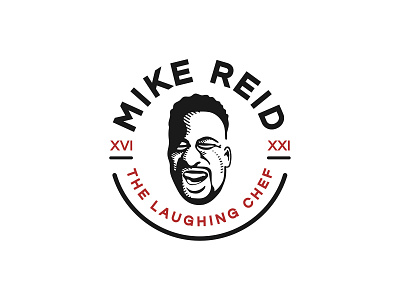 Mike Reid - The Laughing Chef badge brand chef illustrator logo