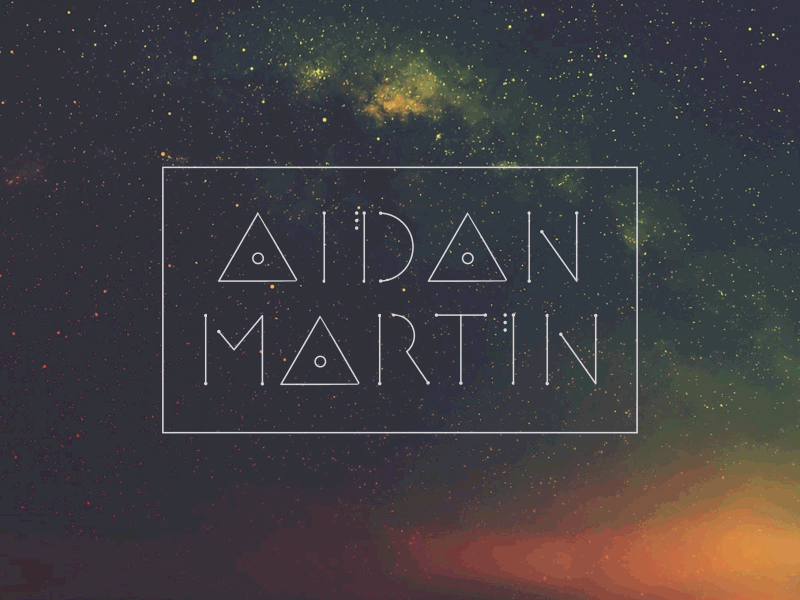 Aidan Martin boxed brand branding illustrator line logo stars triangle type white