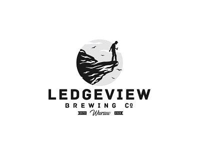 Ledgeview Brewing beer logo birds brewing ledger man mountain logo rock logo sky
