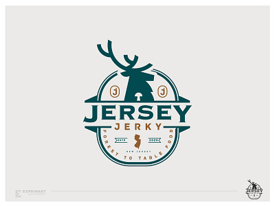 Jersey Jerky deer deer logo emblem horns mushroom mushroom logo