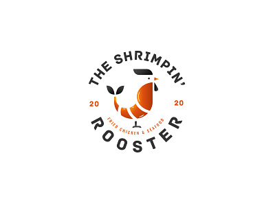 The Shrimpin' Rooster rooster rooster logo seafood logo shrimp shrimp logo