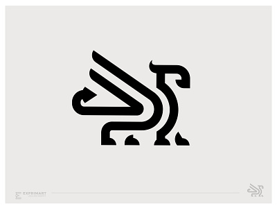 Gryphon logo concept animal logo gryphon logo line logo wings logo