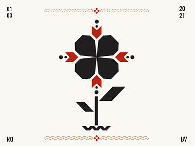 Clover - Traditional Romanian style clover clover logo flower logo traditional art