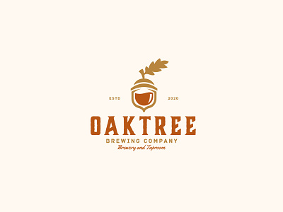 Oaktree brewing acorn logo beer beer logo oak oak leaf oaklogo