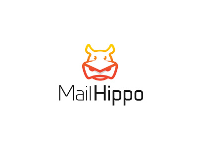 Mail Hippo - logo concept animal logo email logo hippo hippo logo