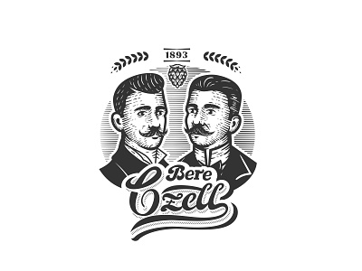 Bere Czell beer label beer logo moustache logo wordmark logo