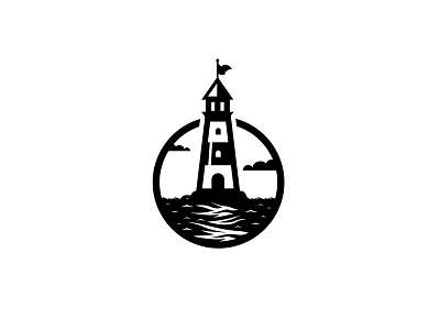 The light from the shore lighthouse lighthouse logo sea logo wave logo