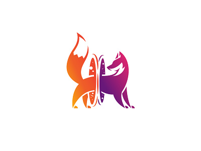 Cosmic Fox fox fox logo planets tail logo