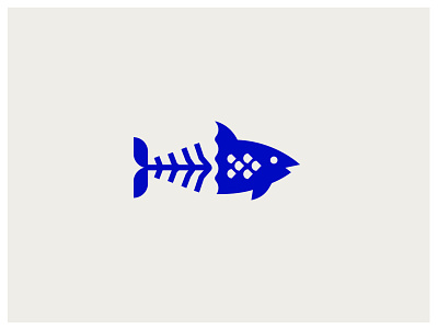 Just a half dead fish fish fish bone fish logo
