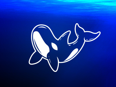 Whale animal drawing fish logo ocean orca water whale