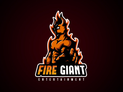 Fire Giant evil fire giant horns logo muscle