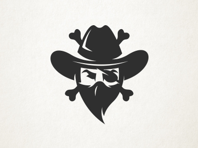 Cowboy Pirate logo bandit bones eye patch cowboy hat pirate cowboy