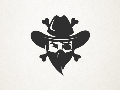 Cowboy Pirate bandit bones cowboy cowboy hat eye patch logo pirate