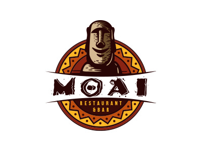 Moai head legend logo moai statue stone