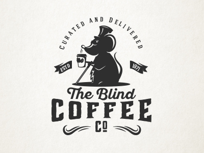 Blind Coffee animal blind coffee hat logo mouse stick