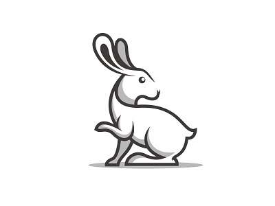 Rabbit animal bunny logo long ears rabbit simple