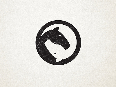 Maggie's Ranch black circle horse logo yin yang