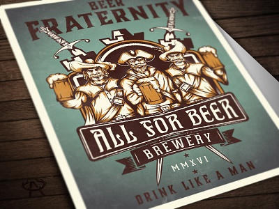 Beer Fraternity beer castle fraternity musketeers poster sword