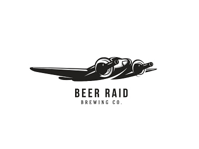 Beer Raid airplane beer beer airplane bottle brewing logo plane simple