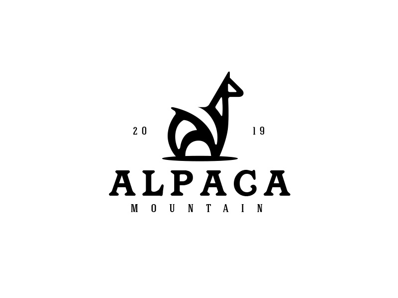 Alpaca Mountain wild minimal logo animal alpaca logo lama logo alpaca