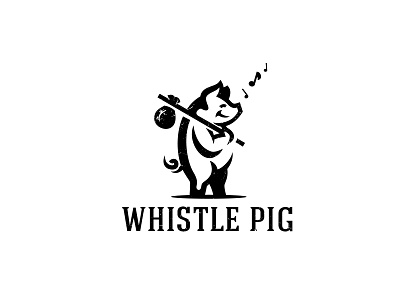 Whistle Pig animal happy pig pig logo singing whistle whistler