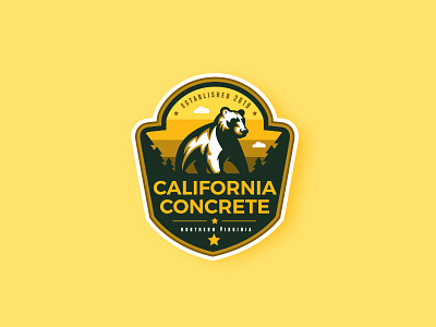 California Concrete animal badge badge logo bear bear logo forest logo wild
