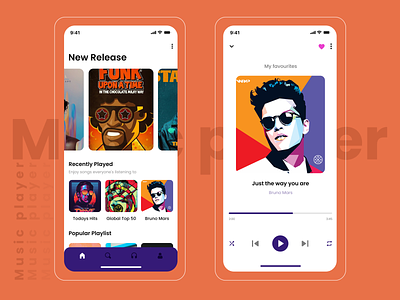 Music Player app design music app ui uiuxdesign uxdesign