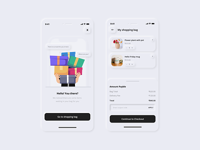 Shopping Cart app design neumorphism ui uiuxdesign uxdesign
