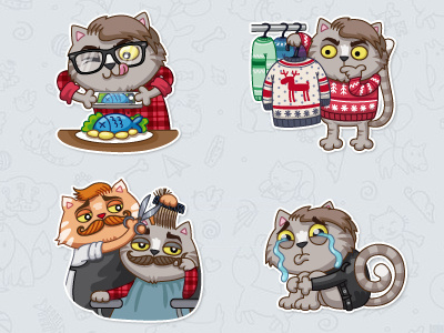 The Hipster Cat sticker set