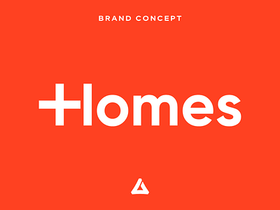 Logotipo Plus Homes brand branding graphic design inmobiliaria interiorismo logo real estate red