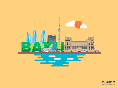 Baku City 2 azerbaijan baku flame maiden tower towers