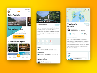 Social trip sharing UI app branding dashboard design empty state ios travel travel app ui ux