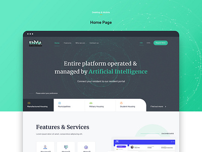 ENVOI: UI/UX Design for residential industry homepage uiux website