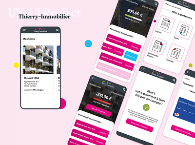 Real estate redesign | Thierry immobilier mobile cards creation design french mobile real estate realestate redesign ui uidesign ux uxdesign
