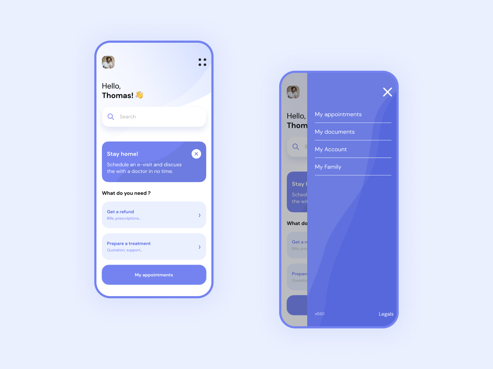 Medicare app by Guillaume CAILLET on Dribbble