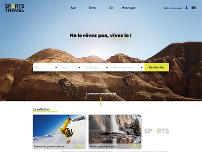 School project Webdesign Homepage creation redesign sport travel website