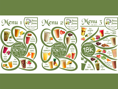 Akina Juices Menu Design