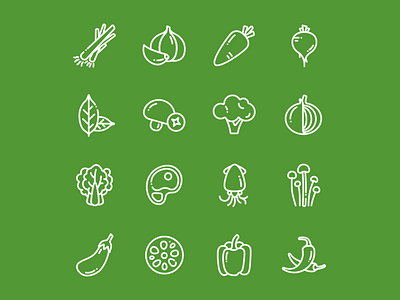 食材线性图标 food icon vegetables