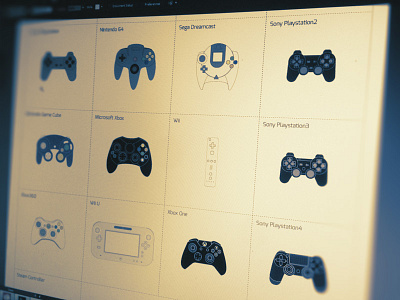 Controllers Sheet icons illustration infographic vector video game