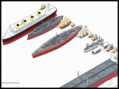 Isometric Ships illustration illustrator infographic isometric vectors