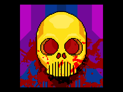 Seizure Skull animation gif illustration pixelart motion icon games