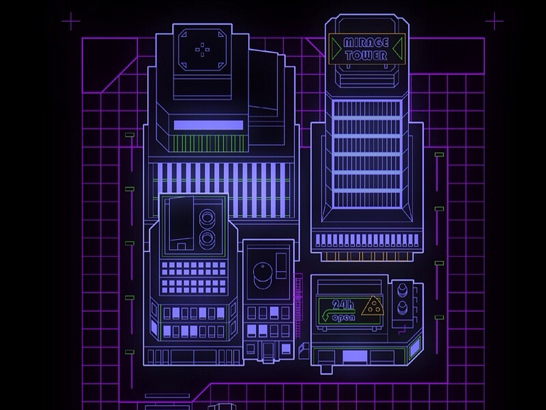 80's inspired tech map by Breno Girafa on Dribbble