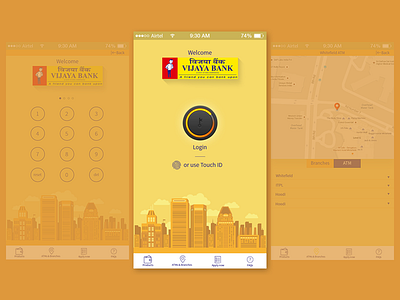 Vijayabank APP mockup login screen mobile app mockup splash screen vijayabank