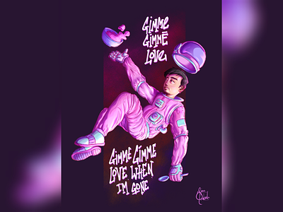 Joji astronaut character design fan art illustration joji lofi music pink vaporwave vaporwave aesthetic