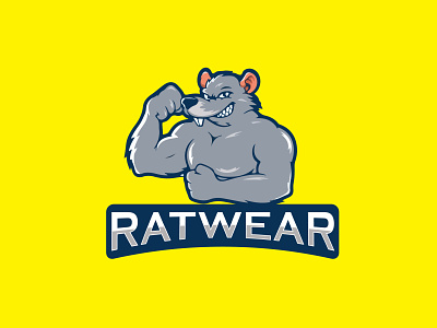 RATWAR 3d animation branding design graphic design gym log gym rate logo illustration logo logo design motion graphics rat logo ui